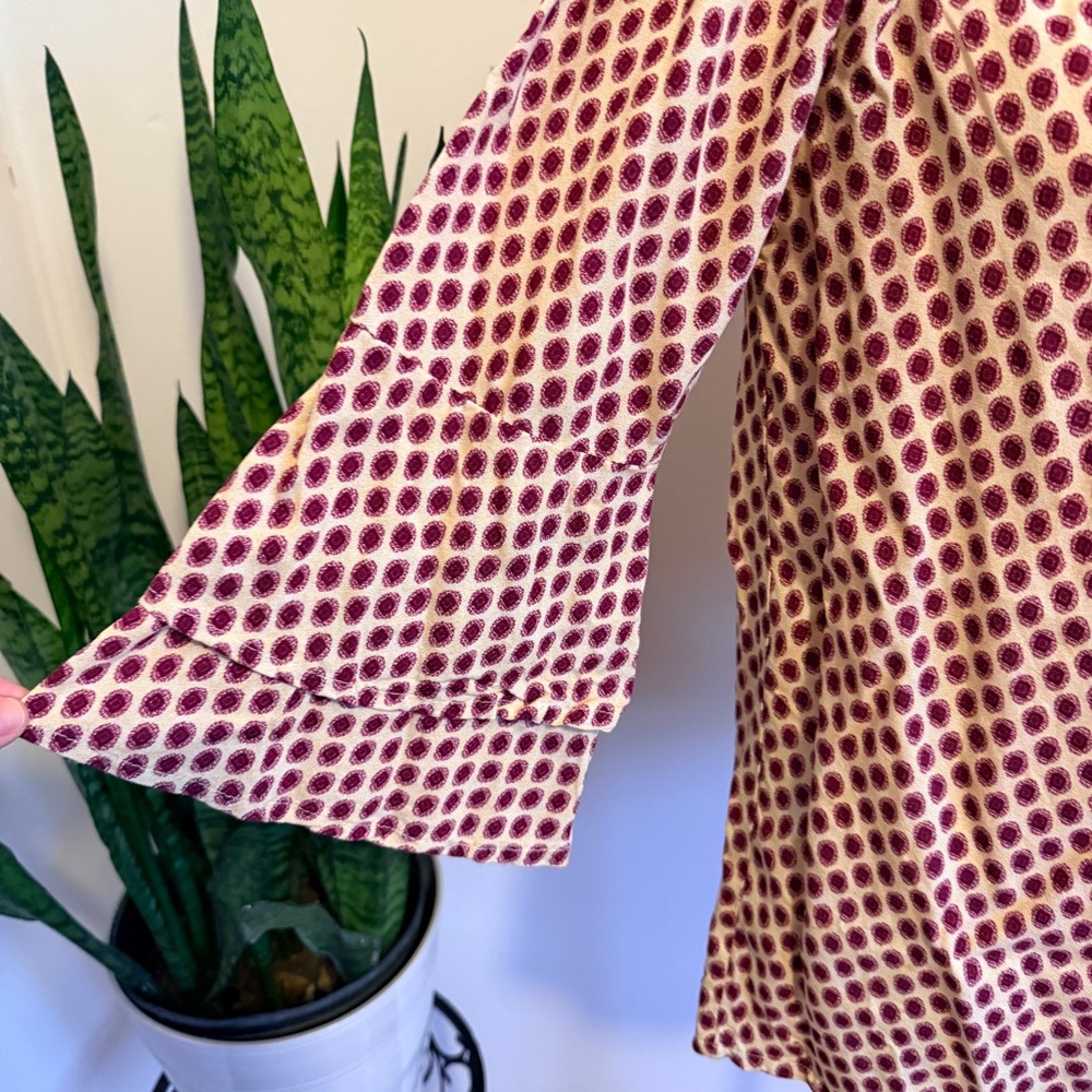 Lascana | Chic Maroon Patterned Blouse, 3/4 Sleeves - Picture 5 of 8